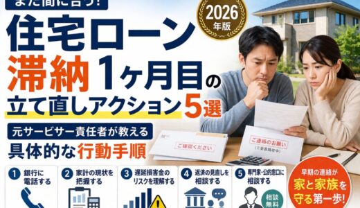 住宅ローン滞納1ヶ月目の立て直しアクション5選｜元サービサー責任者が教える具体的な行動手順【2026年版】