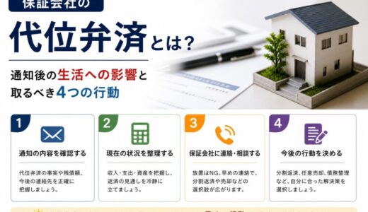 保証会社の代位弁済とは？通知後の生活への影響と取るべき4つの行動【2026年版】
