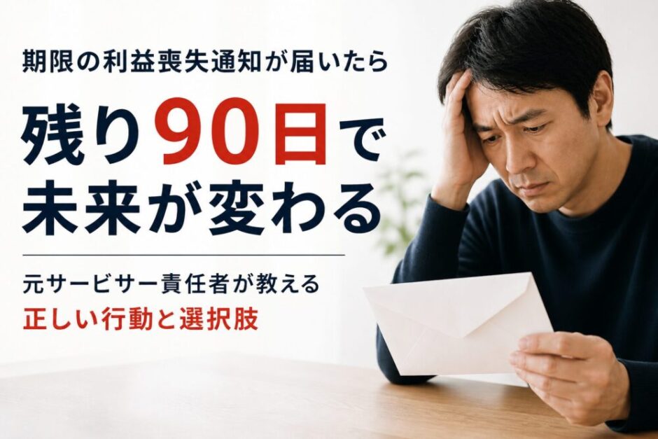 期限の利益喪失通知が届いた住宅ローン契約者のイメージ