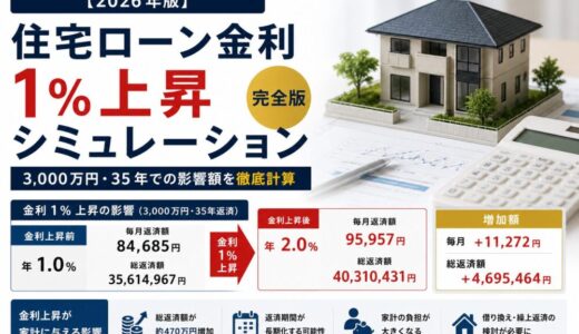 住宅ローン金利1%上昇シミュレーション完全版｜3,000万円・35年での影響額を徹底計算【2026年版】