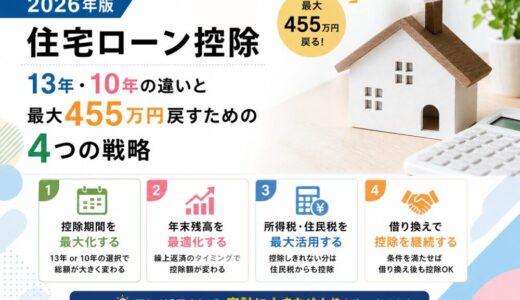 住宅ローン控除2026年版｜13年・10年の違いと最大455万円戻すための4つの戦略【完全解説】