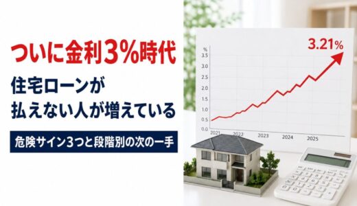 住宅ローンが払えない人が増えている——2026年・金利3%時代の危険サインと段階別の次の一手【元・住宅ローン回収の責任者が解説】